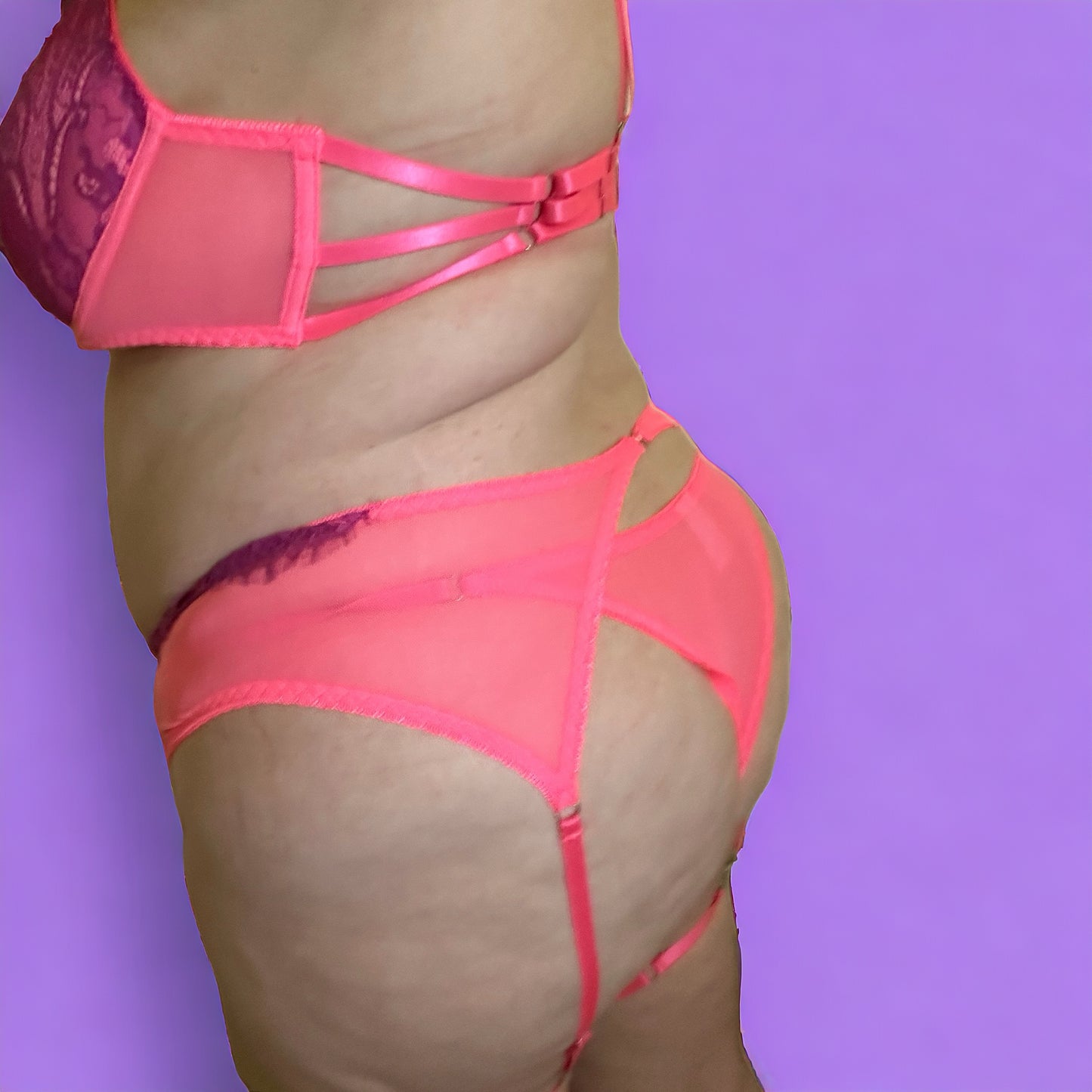 Erika - Hot Pink & Purple Garter Set