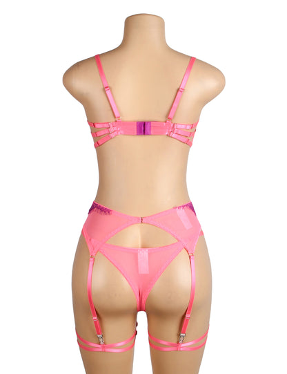 Erika - Hot Pink & Purple Garter Set